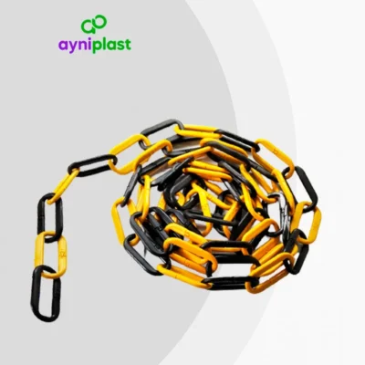Cadena de plástico nacional amarilla negra seguridad vial – AyniPlast (rollo 25 m)