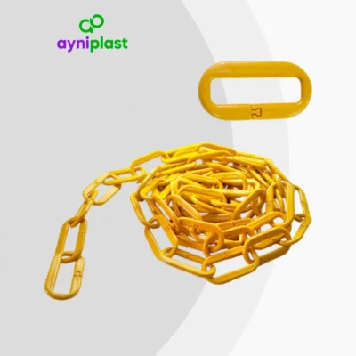 Cadena de plástico nacional amarillo para seguridad vial – AyniPlast (rollo 25 m)