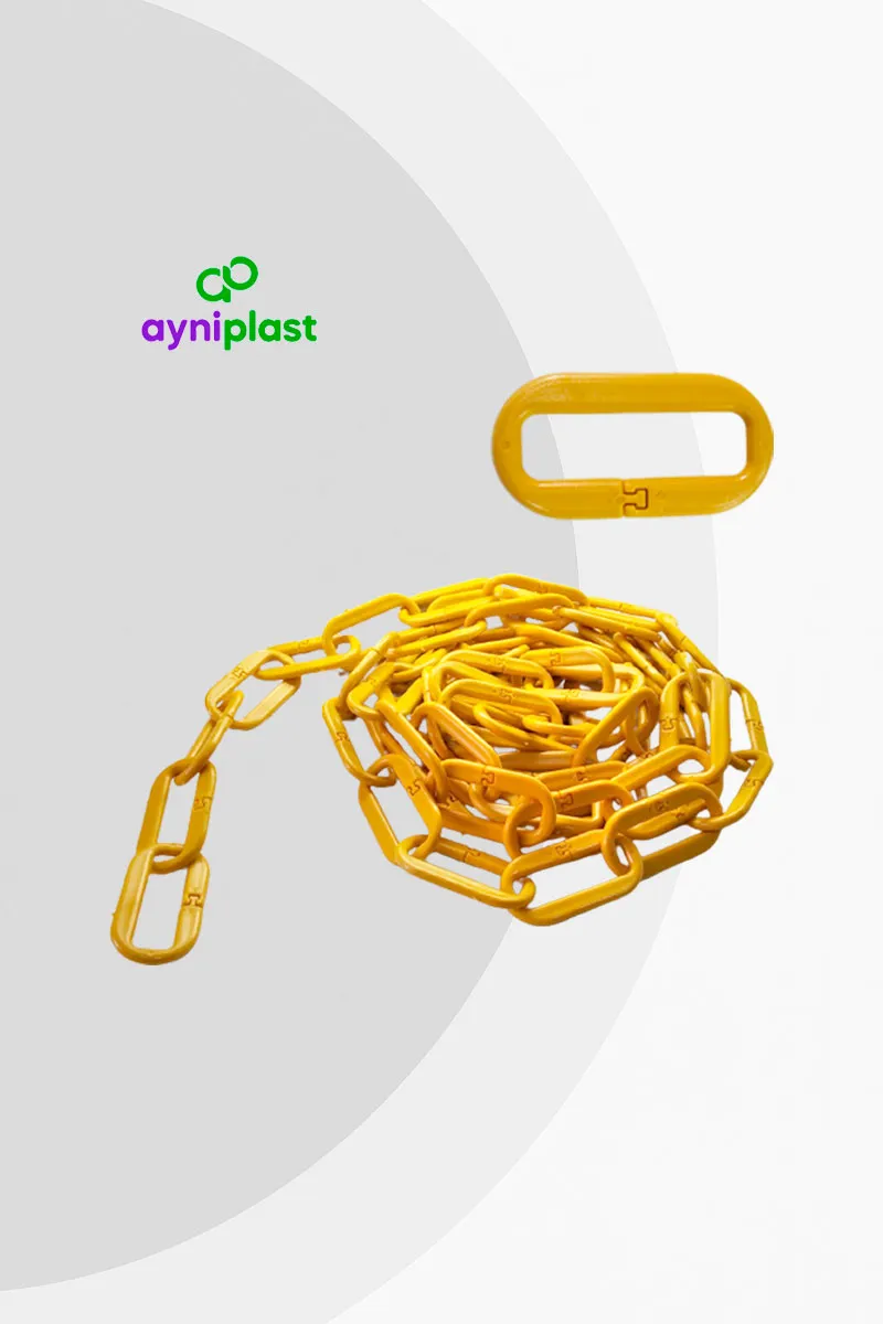 Cadena de plástico nacional amarillo para seguridad vial – AyniPlast (rollo 25 m)
