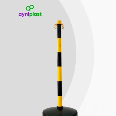 Poste de señalización plástica amarillo-negro – AyniPlast