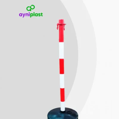 Poste de señalización plástica rojo-blanco – AyniPlast