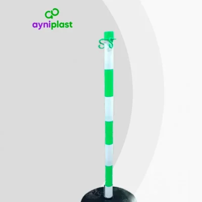 Poste de señalización plástica verde-blanco – AyniPlast